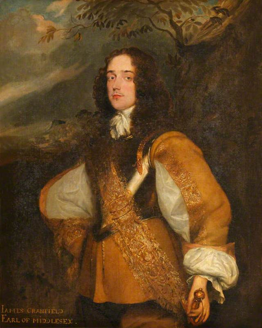 James Cranfield, 2nd Earl of Middlesex, vintage artwork by John Weesop, 12x8" (A4) Poster