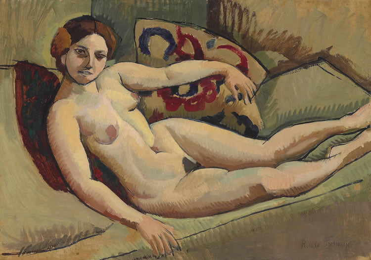 Nude on the Couch, vintage artwork by Roger de la Fresnaye, 12x8" (A4) Poster