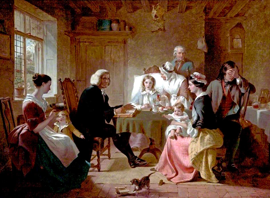 The Pastor's Visit, vintage artwork by Thomas Brooks, A3 (16x12") Poster Print
