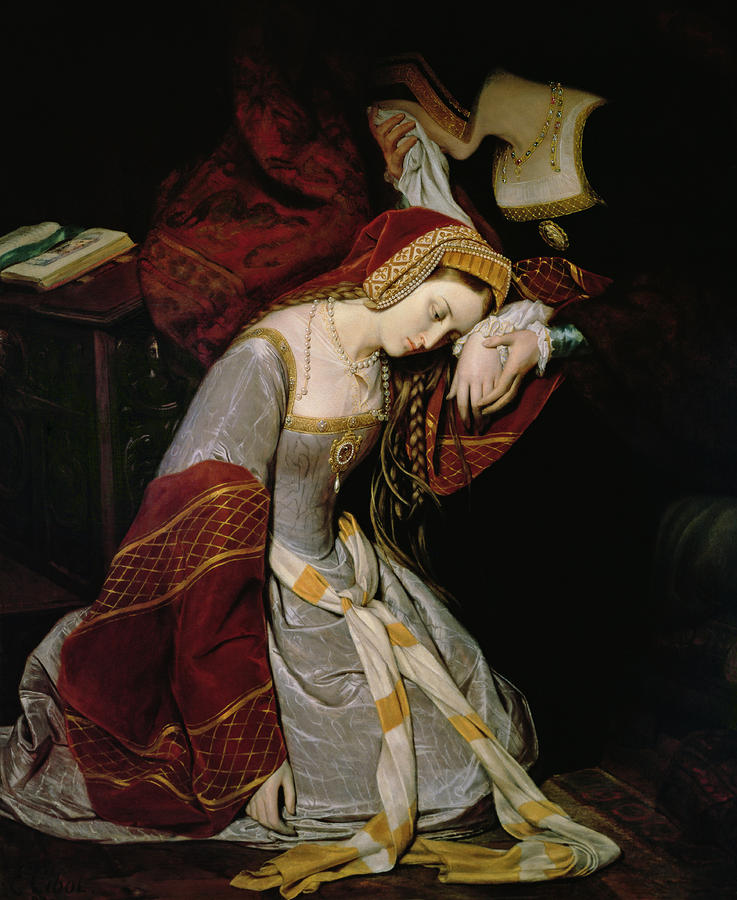 Anne Boleyn in the Tower, vintage artwork by François Barthelemy Michel Édouard Cibot, A3 (16x12") Poster Print