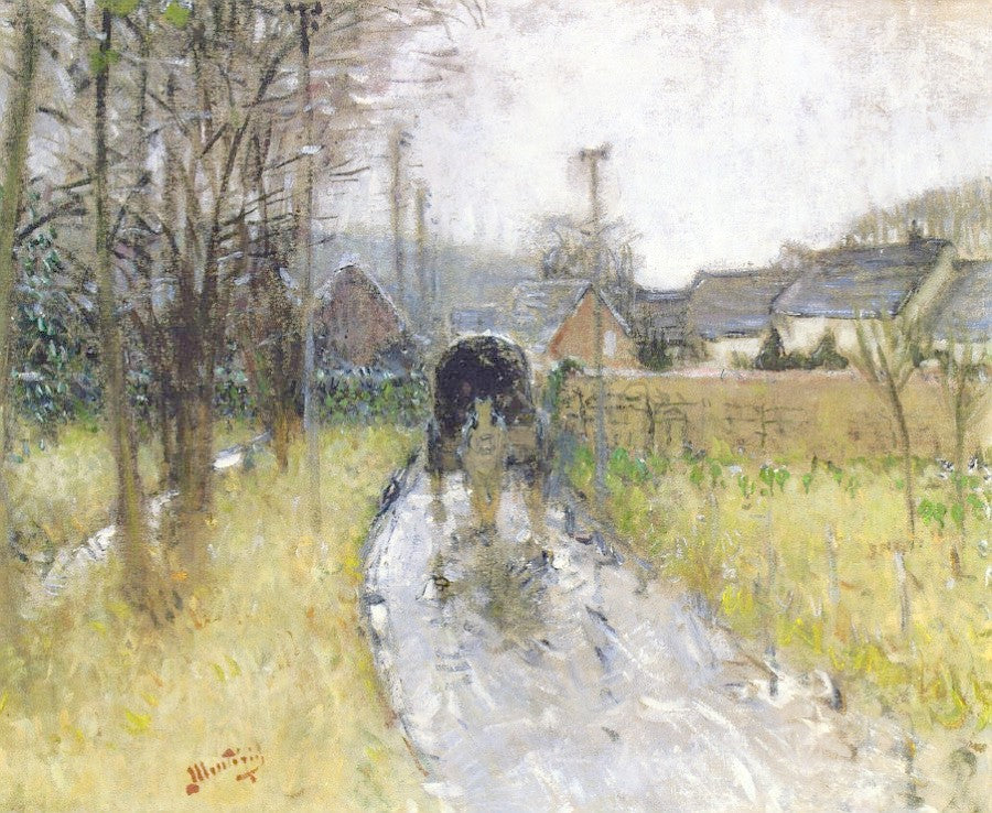 After the Rain in Monthulet, vintage artwork by Pierre-Eugène Montezin, 12x8" (A4) Poster