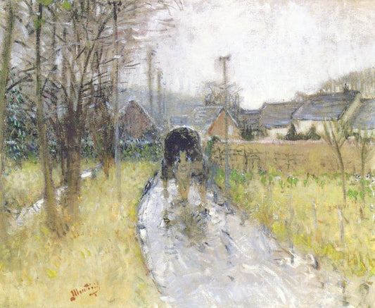 After the Rain in Monthulet, vintage artwork by Pierre-Eugène Montezin, 12x8" (A4) Poster