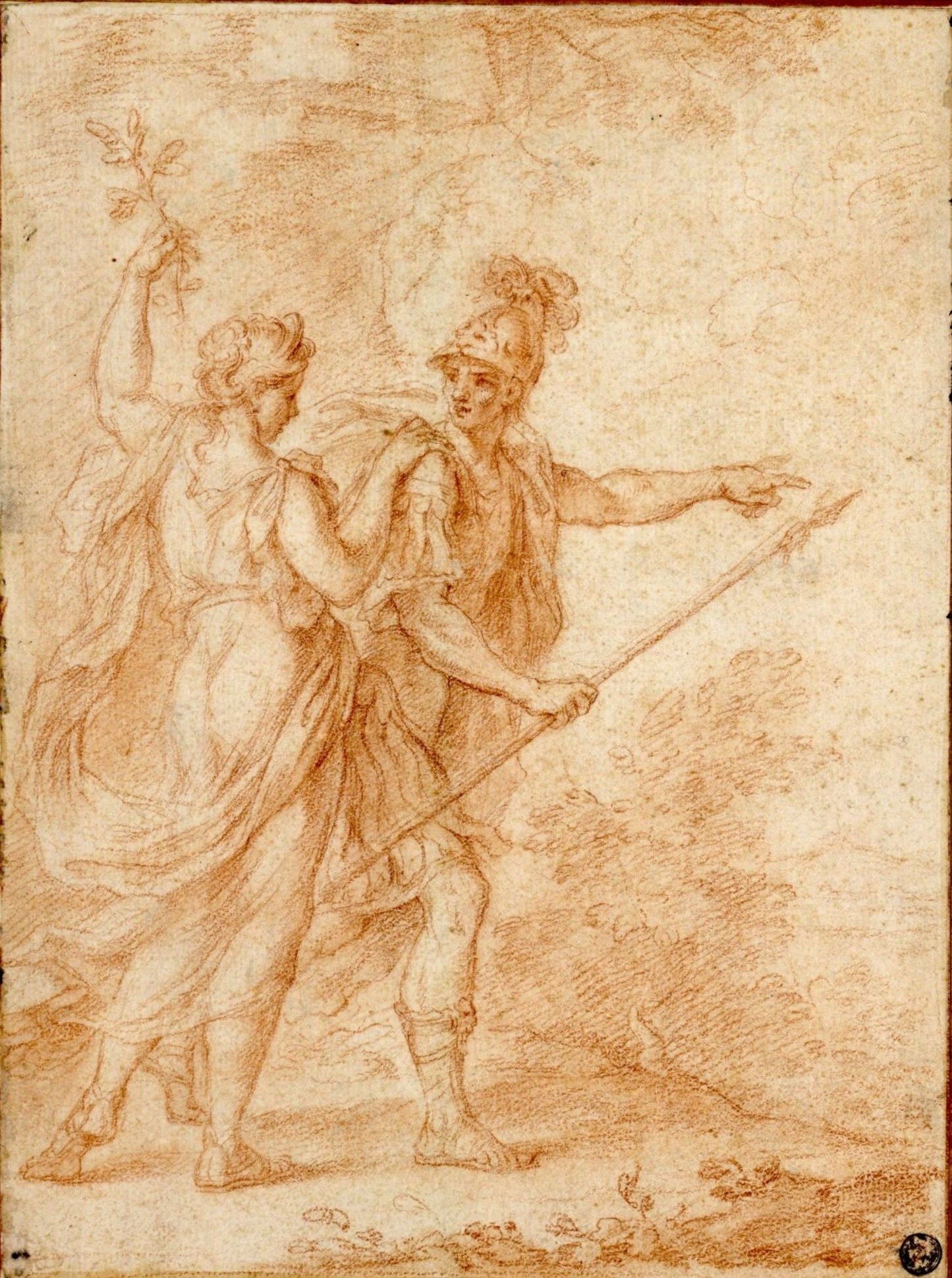 The Cumaean Siby l and Aeneas, vintage artwork by Pompeo Batoni, 12x8" (A4) Poster