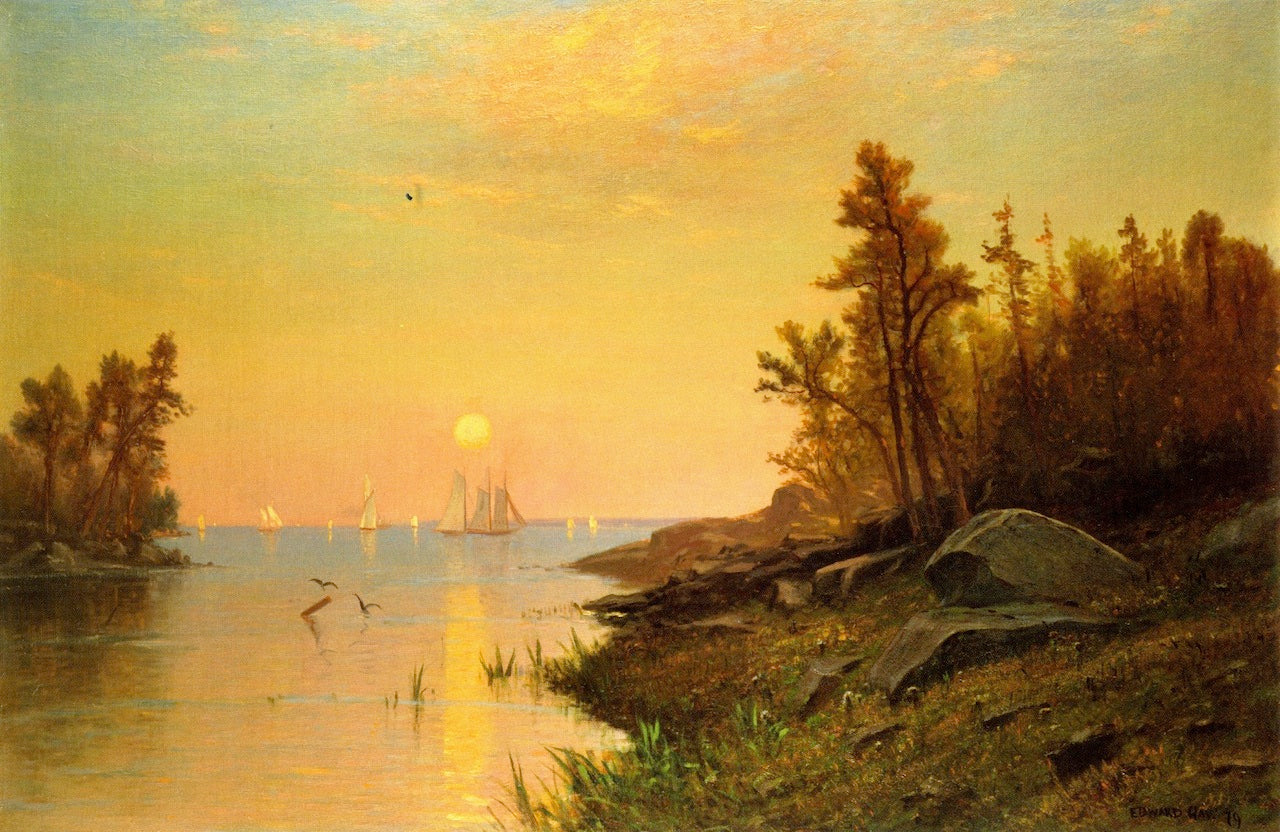 Sunset from the Inlet, vintage artwork by Edward B. Gay, 12x8" (A4) Poster