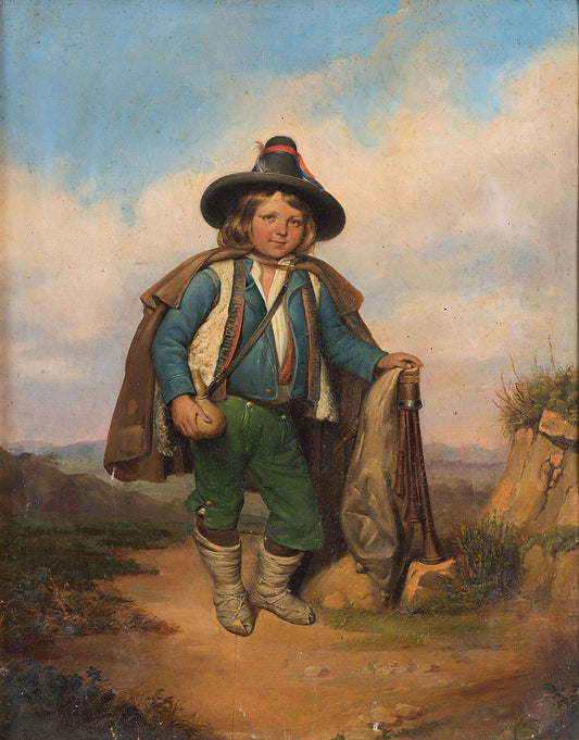 A Young Shepherd, vintage artwork by Filippo Palizzi, A3 (16x12") Poster Print