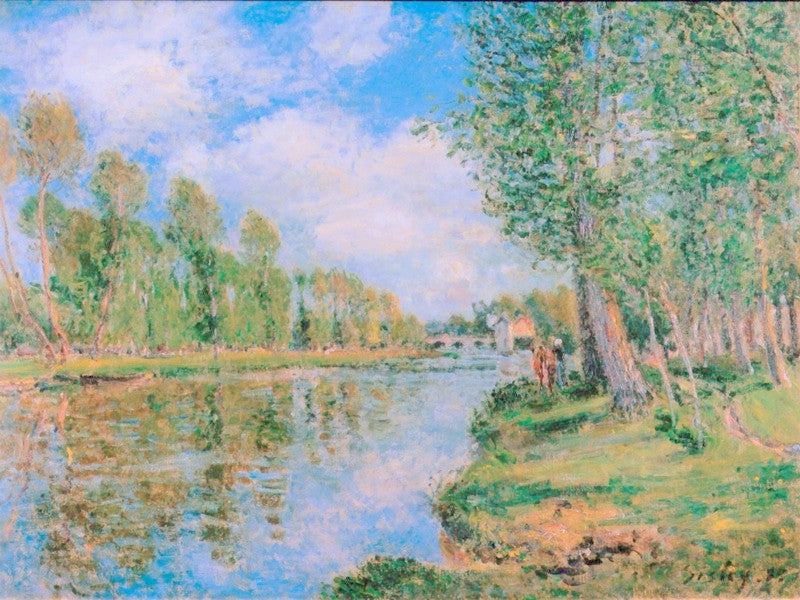 Banks of the Loing, vintage artwork by Alfred Sisley, 12x8" (A4) Poster