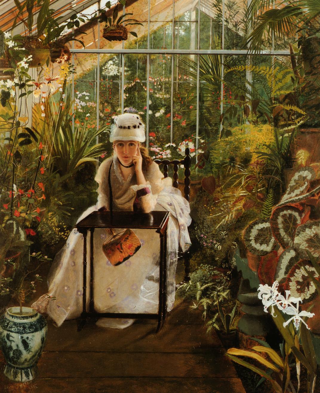 Il Pensoroso, vintage artwork by John Atkinson Grimshaw, 12x8" (A4) Poster