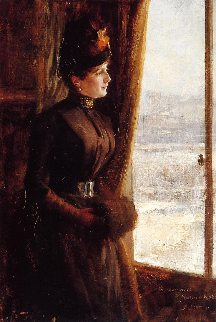 Portrait of Madame Vallery-Radot, vintage artwork by Albert Edelfelt, 12x8" (A4) Poster