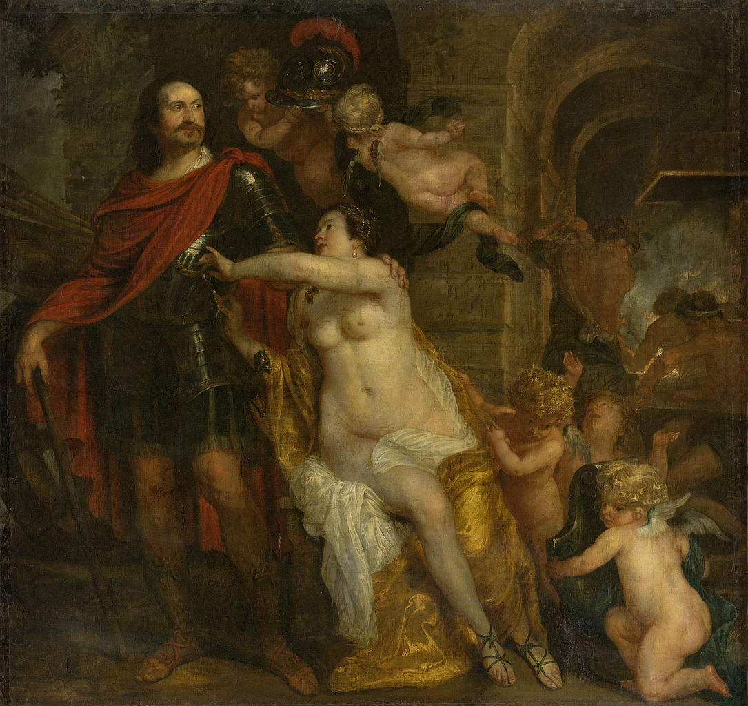 Mars Receives Armory from Venus and Vulcan, vintage artwork by Thomas Willeboirts Bosschaert, 12x8" (A4) Poster