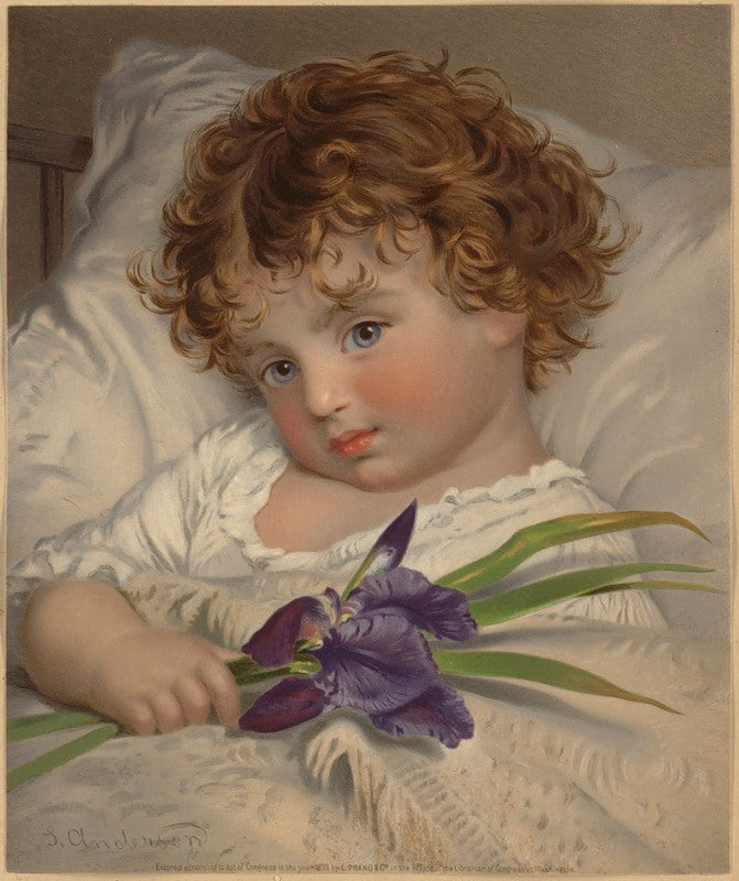 Prattling Primrose, vintage artwork by Sophie Gengembre Anderson, 12x8" (A4) Poster