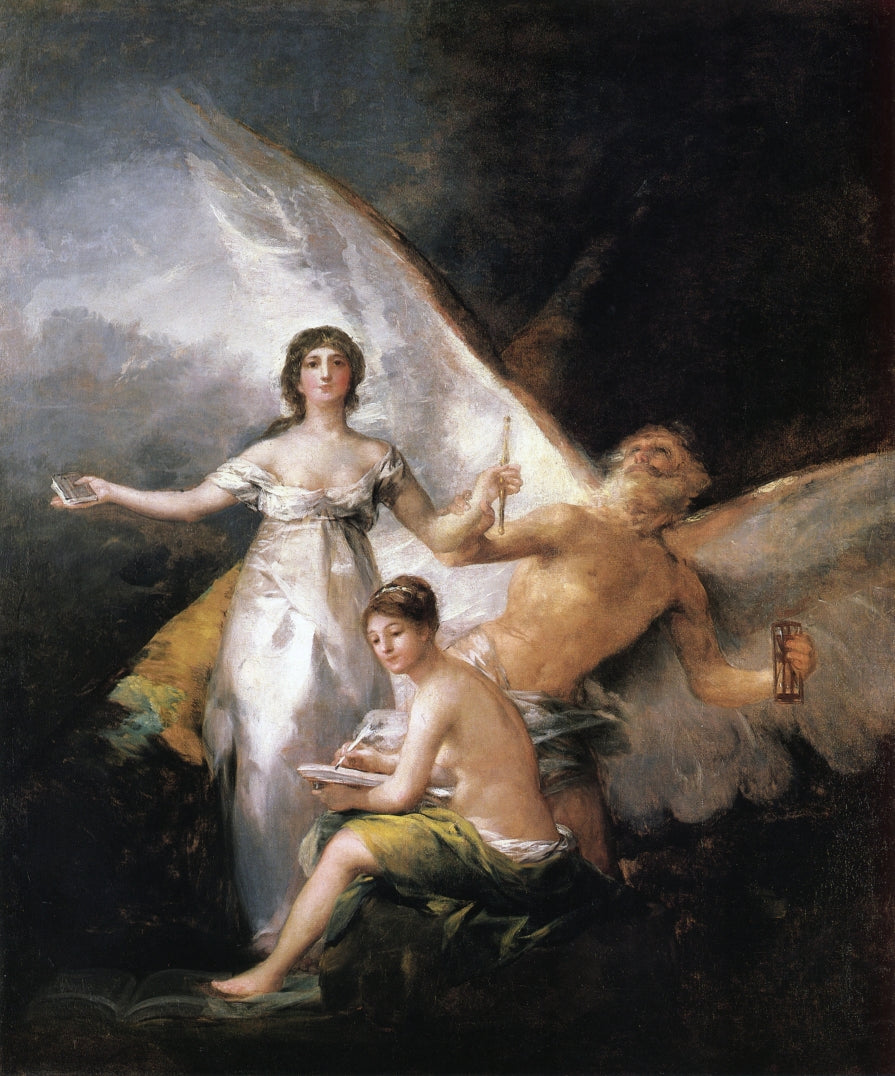 Allegory on the Adaption of the Constitution of 1812, vintage artwork by Francisco de Goya y Lucientes, 12x8" (A4) Poster
