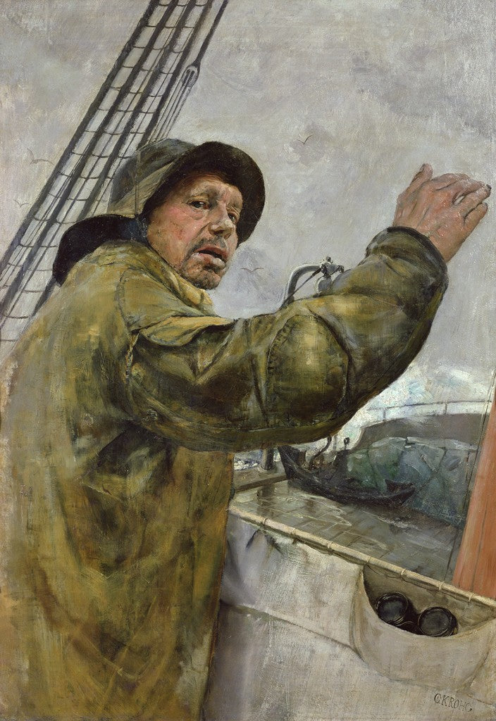 Babord litt, vintage artwork by Christian Krohg, 12x8" (A4) Poster