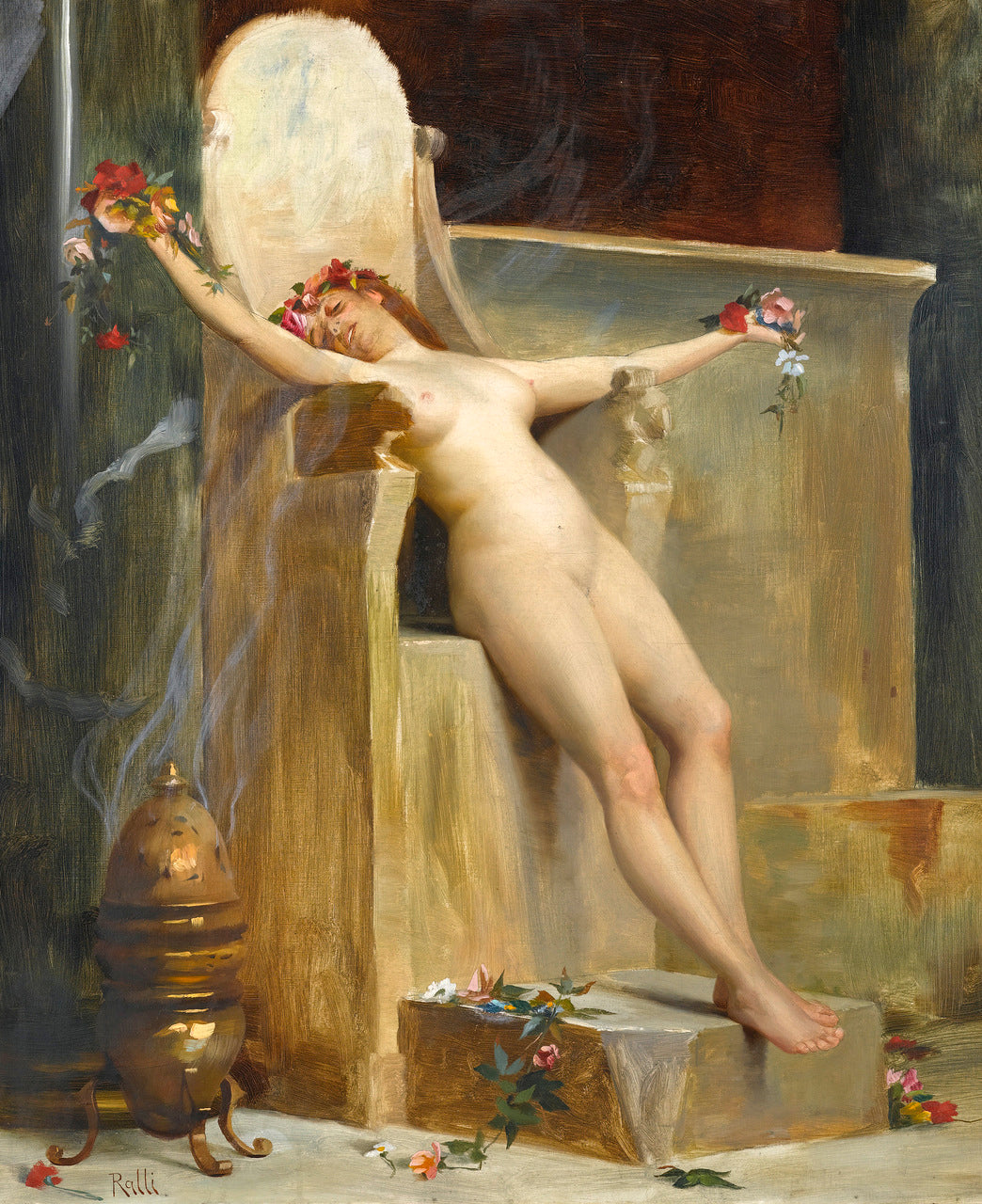 The Offering, vintage artwork by Theodoros Ralli, 12x8" (A4) Poster