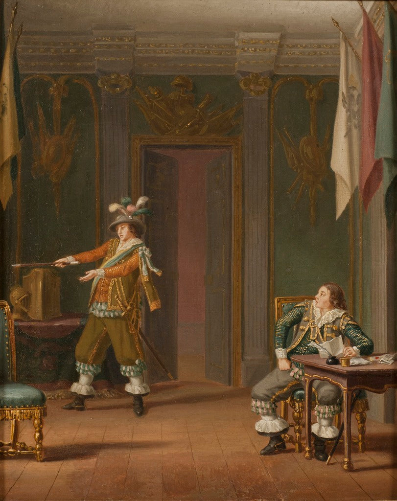 Gustaf Mauritz Armfelt and Carl Adam Wrangel af Adinal, vintage artwork by Pehr Hilleström, 12x8" (A4) Poster
