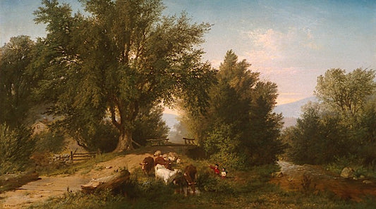 Down to the Brook, vintage artwork by Albert Fitch Bellows, 12x8" (A4) Poster