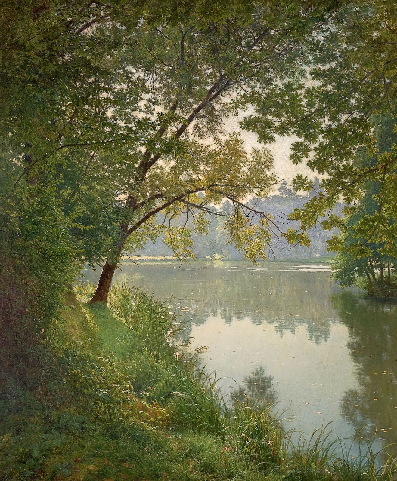 From the Water's Edge, vintage artwork by Henri Biva, 12x8" (A4) Poster
