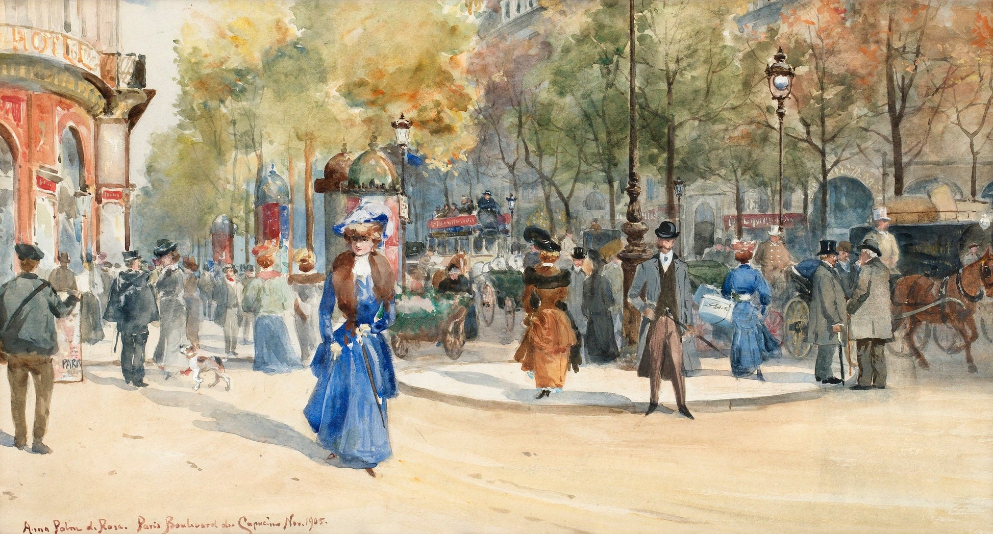 Boulevard des Capucines by Anna Palm de Rosa,A3(16x12")Poster