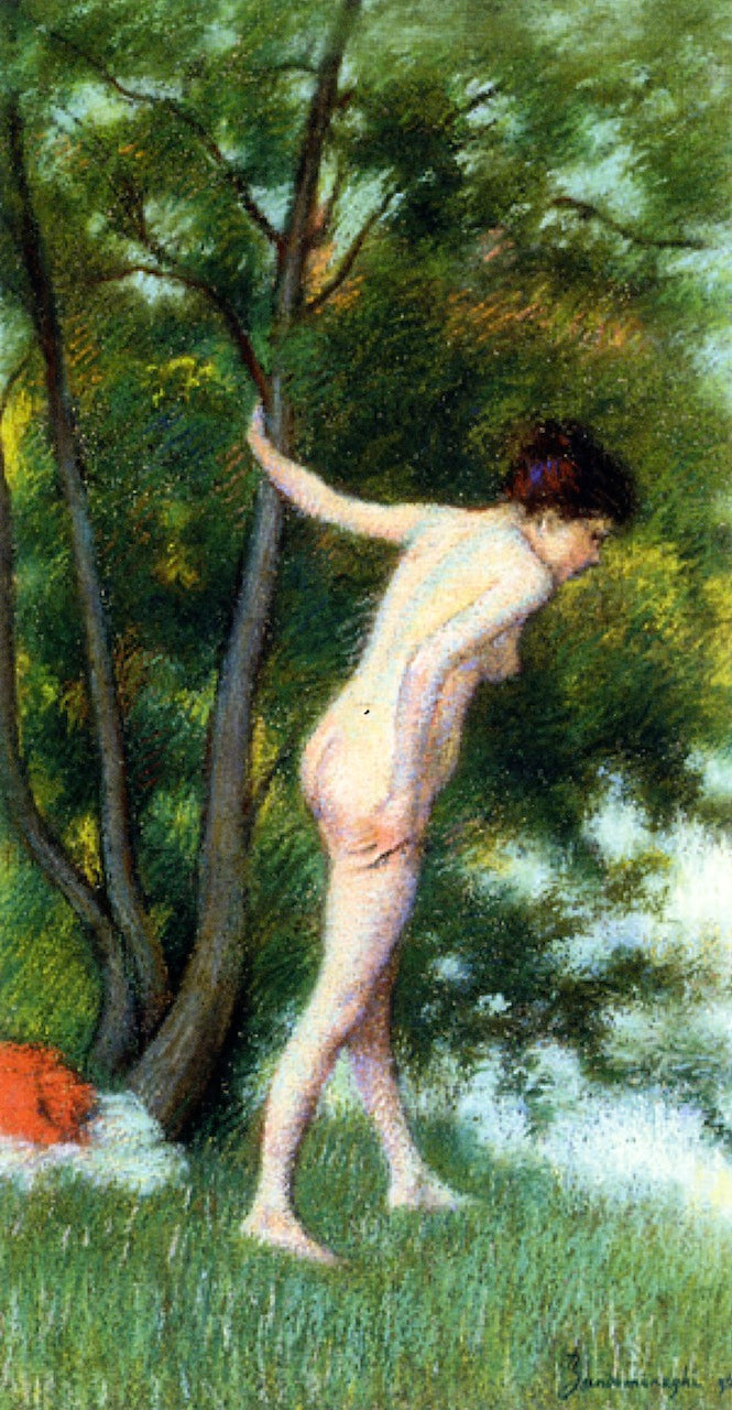 Bather in the Woods, vintage artwork by Federico Zandomeneghi, 12x8" (A4) Poster