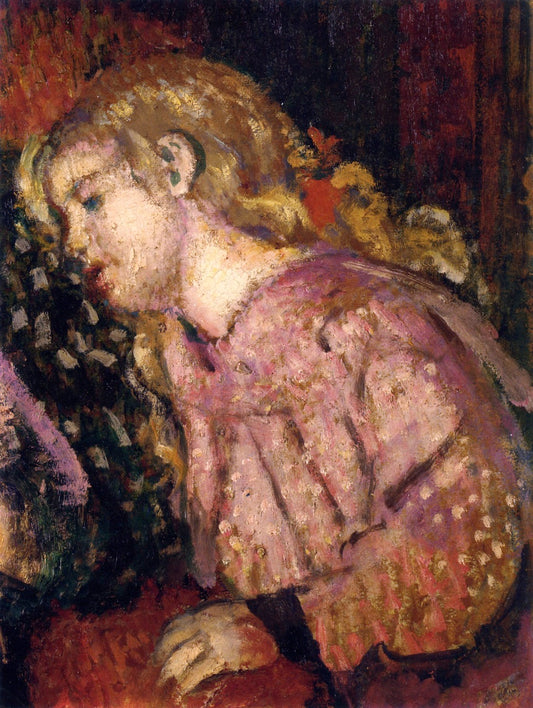 Portrait of Elizabeth, the Artist's Daughter, vintage artwork by Georges Lemmen, 12x8" (A4) Poster
