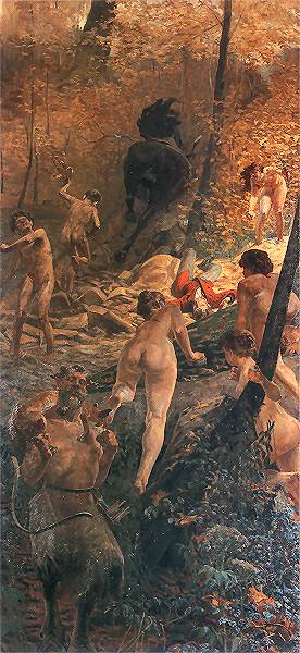 A frightened horse, vintage artwork by Jacek Malczewski, 12x8" (A4) Poster