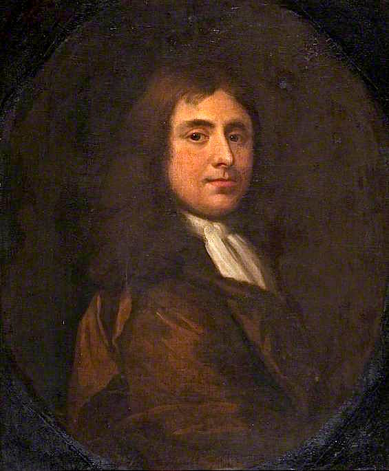 Edmund Waller, Poet, vintage artwork by Attributed to Sir Godfrey Kneller, BT., 12x8" (A4) Poster