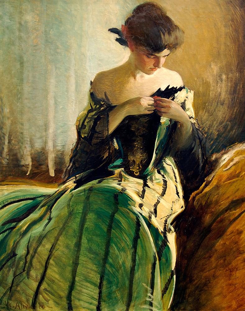 Study in Black and Green by John White Alexander,A3(16x12")Poster