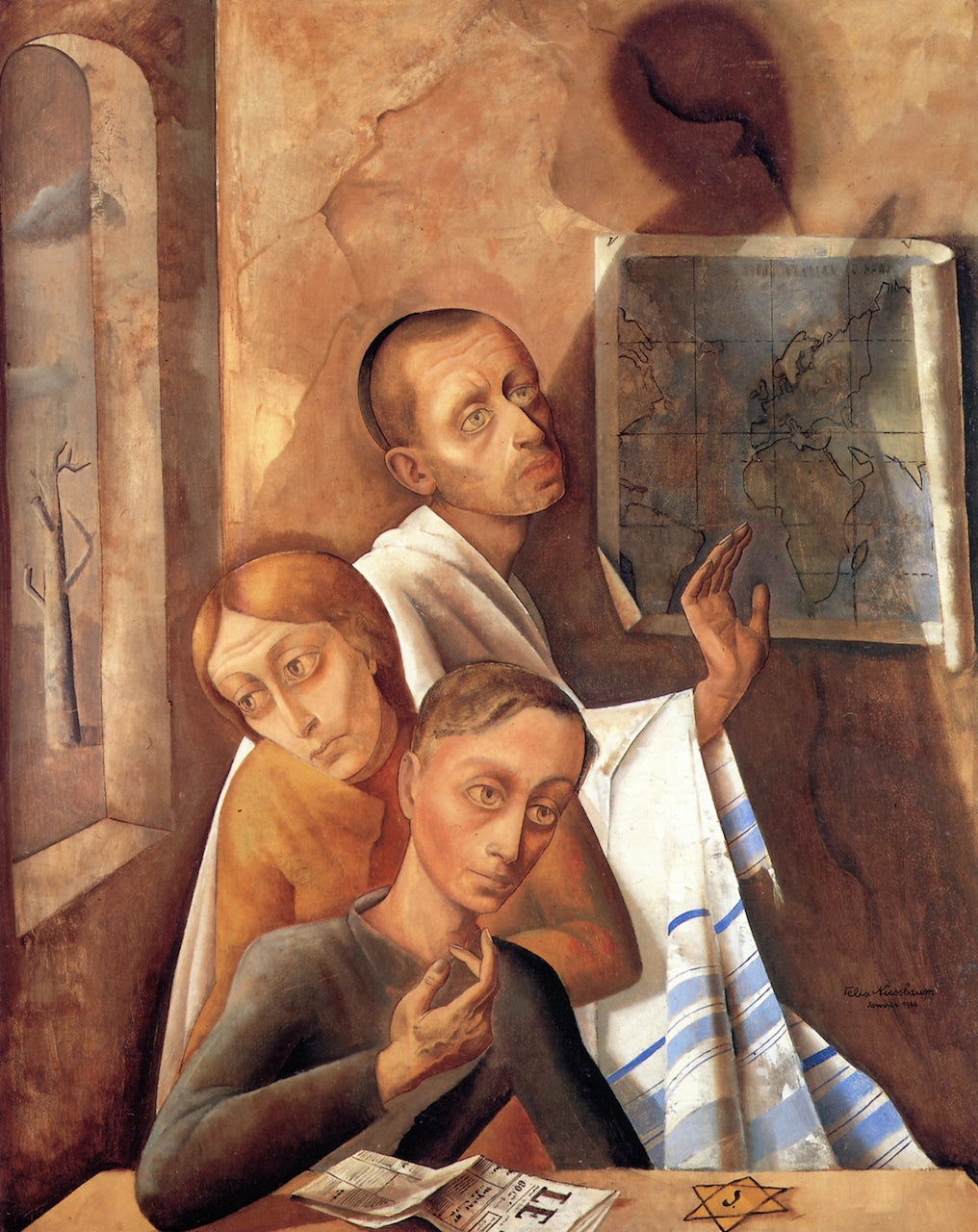 Group of Three by Felix Nussbaum,16x12(A3) Poster