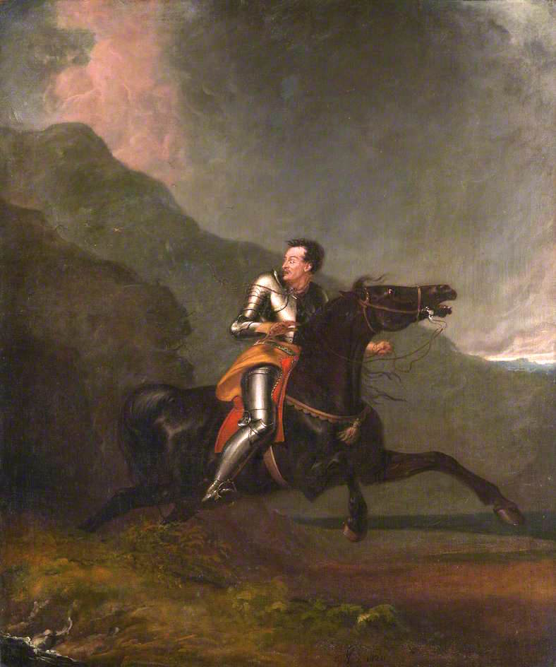 Sir Trevisan Fleeing from Despair, vintage artwork by Abraham Cooper, 12x8" (A4) Poster