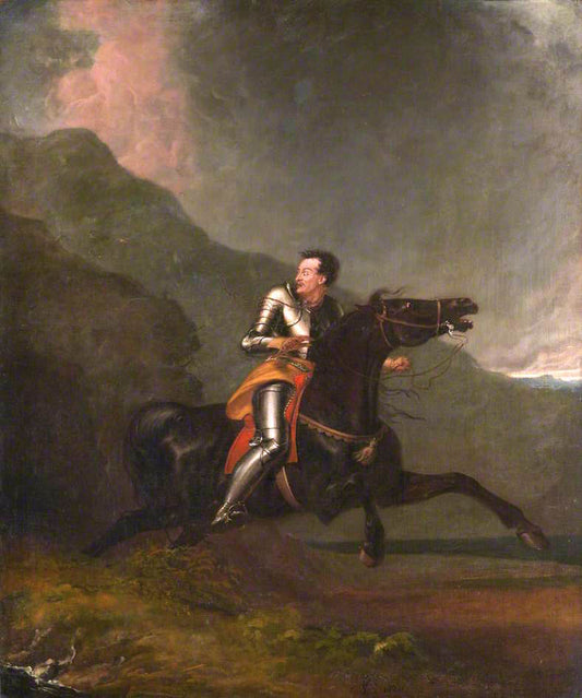 Sir Trevisan Fleeing from Despair, vintage artwork by Abraham Cooper, 12x8" (A4) Poster