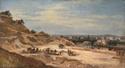 A Stone Quarry near Paris, vintage artwork by Adolf Heinrich Lier, 12x8" (A4) Poster