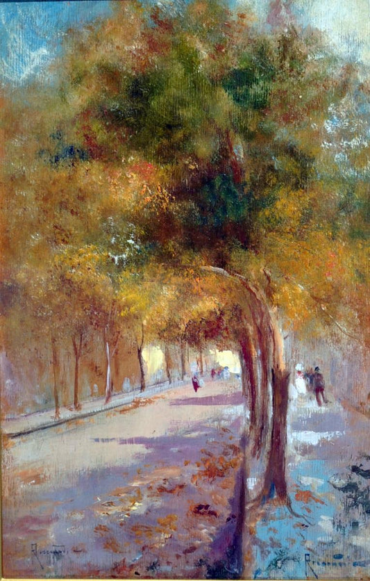 Alley, vintage artwork by Oscar Ricciardi, 12x8" (A4) Poster