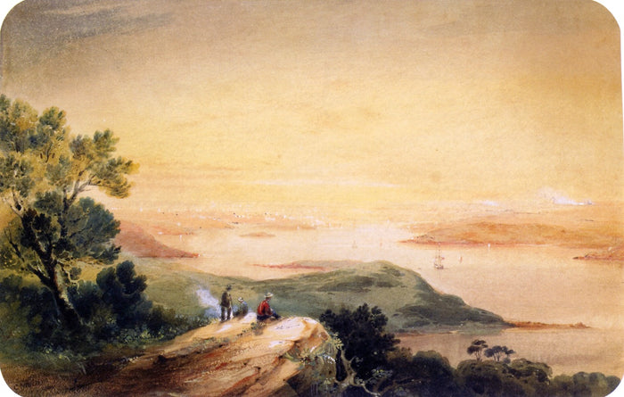 Sydney from the South Head Road, near the Lighthouse, vintage artwork by Conrad Martens, A3 (16x12