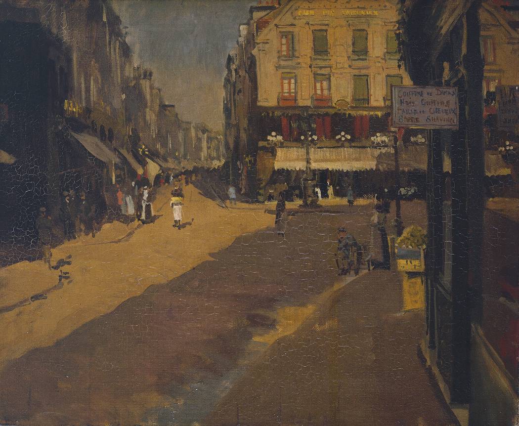 Cafe des Tribunaux, Dieppe, vintage artwork by Walter Richard Sickert, 12x8" (A4) Poster