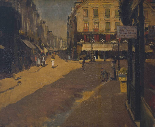 Cafe des Tribunaux, Dieppe, vintage artwork by Walter Richard Sickert, 12x8" (A4) Poster