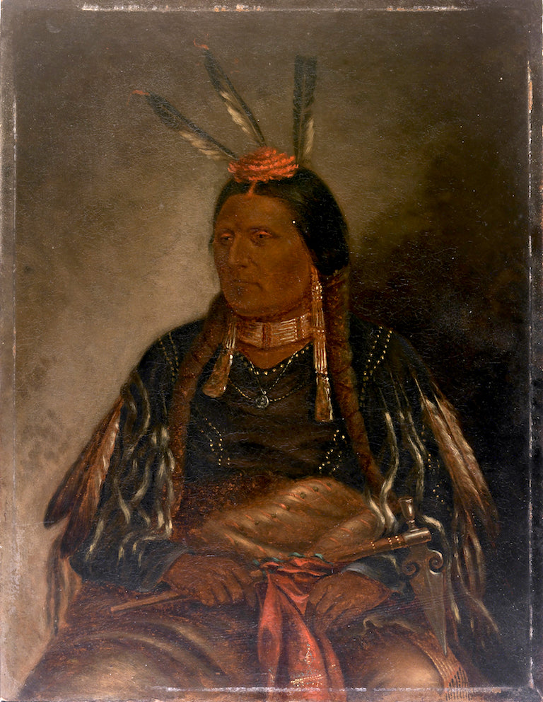 Che-tan-ce-ta (Yellow Hawk), vintage artwork by Antonio Zeno Shindler, 12x8" (A4) Poster