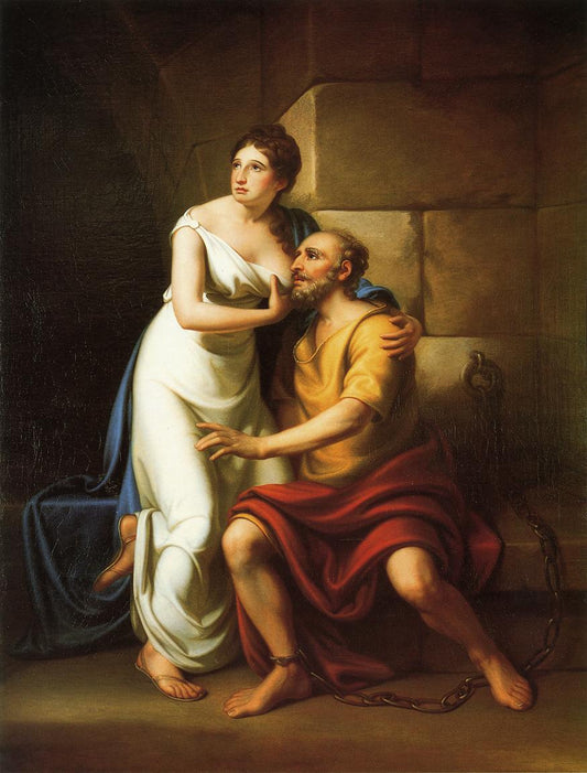 The Roman Daughter, vintage artwork by Rembrandt Peale, 12x8" (A4) Poster