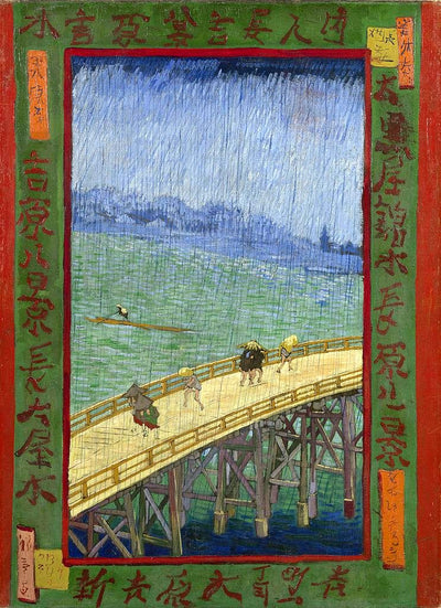 Bridge in the Rain (After Hiroshige) by Vincent van Gogh,A3(16x12")Poster