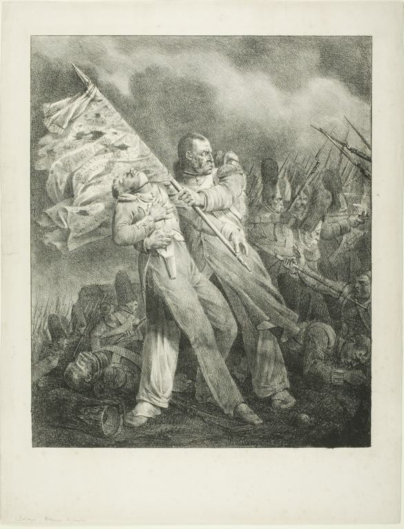 The Wounded Standard Bearer, vintage artwork by Joseph Louis Hippolyte Bellange, A3 (16x12") Poster Print