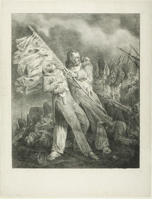 The Wounded Standard Bearer, vintage artwork by Joseph Louis Hippolyte Bellange, A3 (16x12") Poster Print