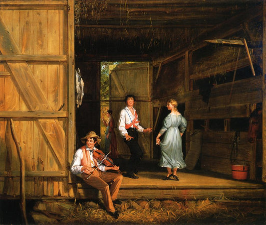 Dancing on the Barn Floor, vintage artwork by William Sidney Mount, A3 (16x12") Poster Print
