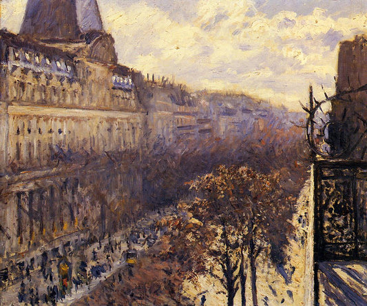 Boulevard des Italiens, vintage artwork by Gustave Caillebotte, 12x8" (A4) Poster