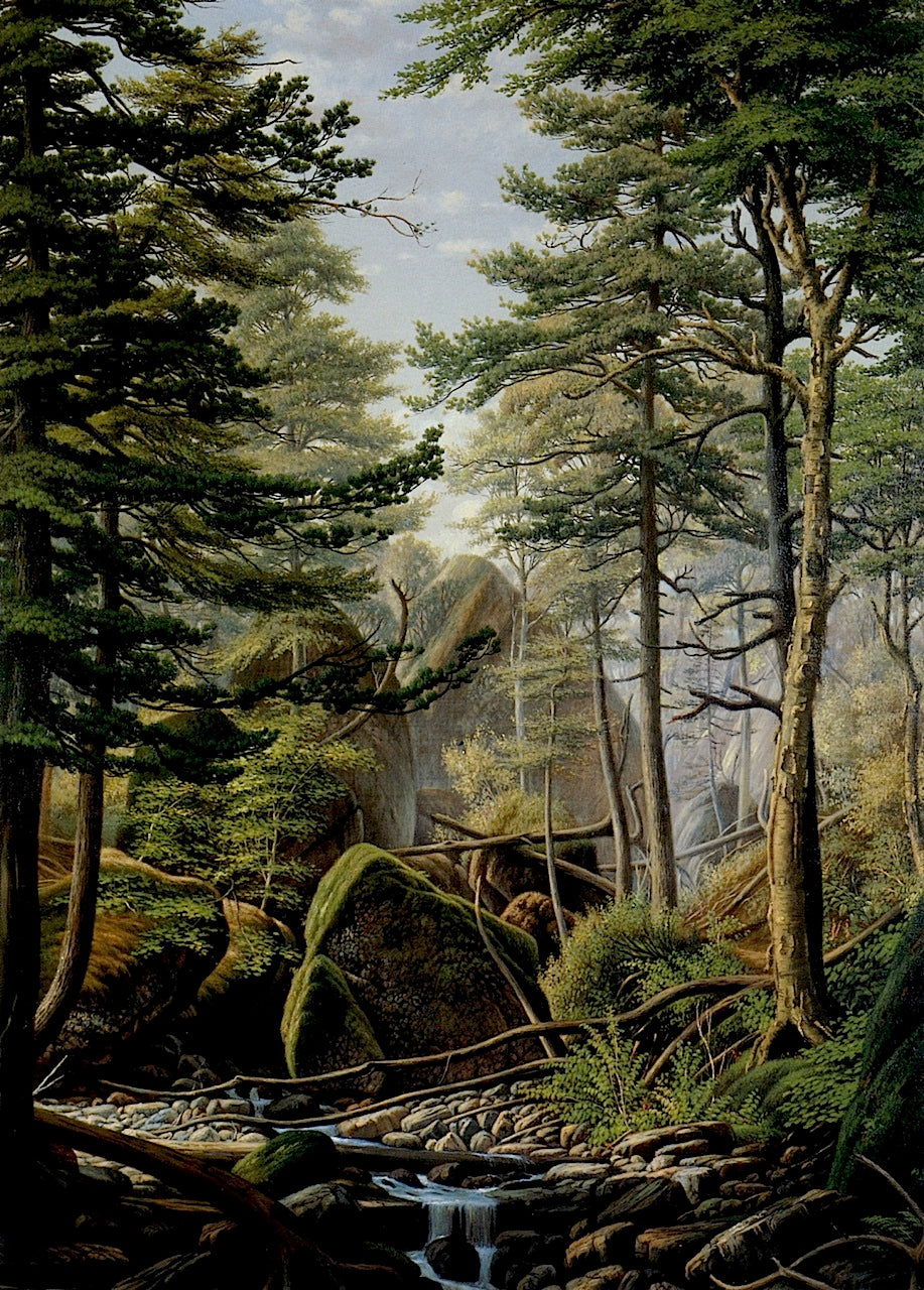 Hooper's Gorge, Onondaga Valley, vintage artwork by Levi Wells Prentice, 12x8" (A4) Poster