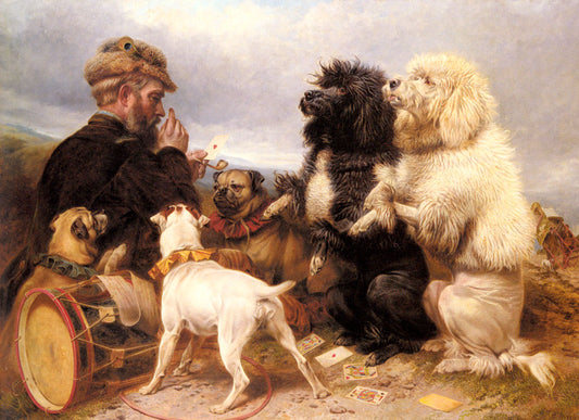 The Lucky Dogs, vintage artwork by Richard Ansdell, A3 (16x12") Poster Print