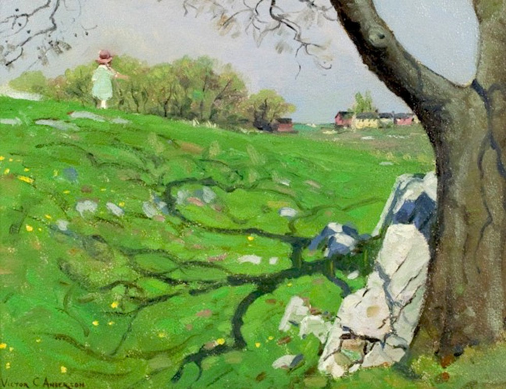 Down at Vepplanks, vintage artwork by Victor Coleman Anderson, 12x8" (A4) Poster