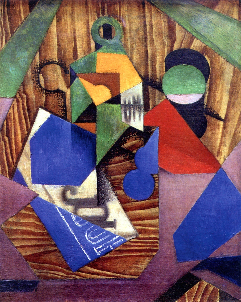 Bottle of Rum and Newspaper by Juan Gris,16x12(A3) Poster