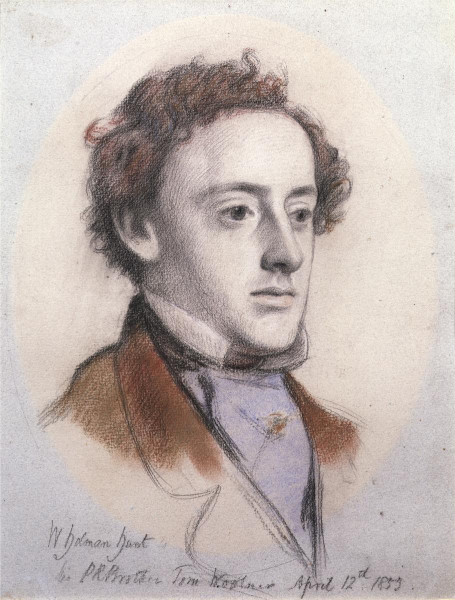 Portrait of John Everett Millais, 1st Bt, vintage artwork by William Holman Hunt, 12x8" (A4) Poster
