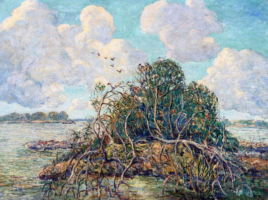 Drifting Clouds, Florida, vintage artwork by Ernest Lawson, 12x8" (A4) Poster