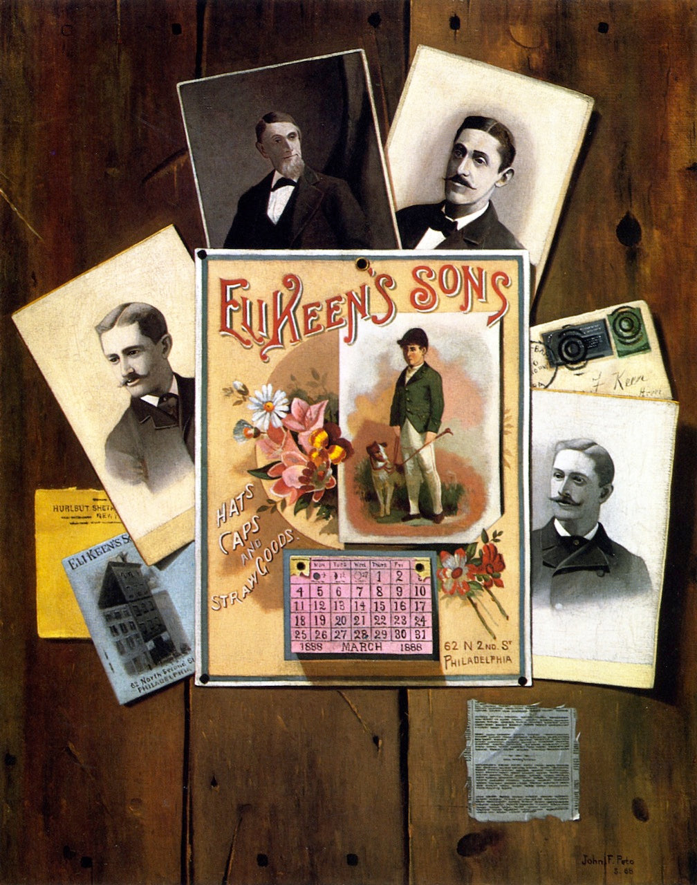 Office Board for Eli Keen's Sons, vintage artwork by John Frederick Peto, 12x8" (A4) Poster