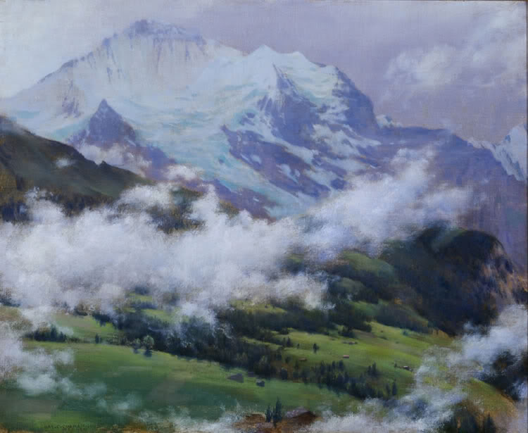 Clouds Over Wengen by Charles Courtney Curran,A3(16x12")Poster
