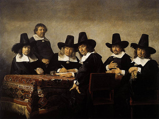 Regents of the Children's Orphanage in Haarlem, vintage artwork by Jan de Bray, 12x8" (A4) Poster